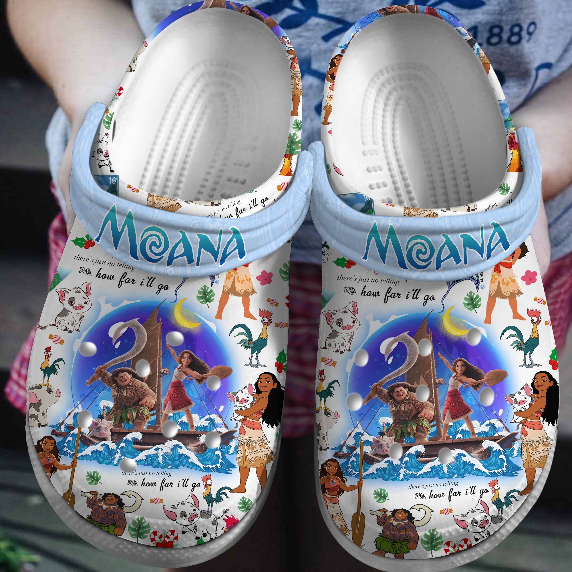 Moana Cartoon Crocs Crocband Clogs Shoes Comfortable For Men Women and Kids