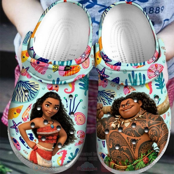 Moana Cartoon Crocs Crocband Clogs Shoes Comfortable For Men Women and Kids