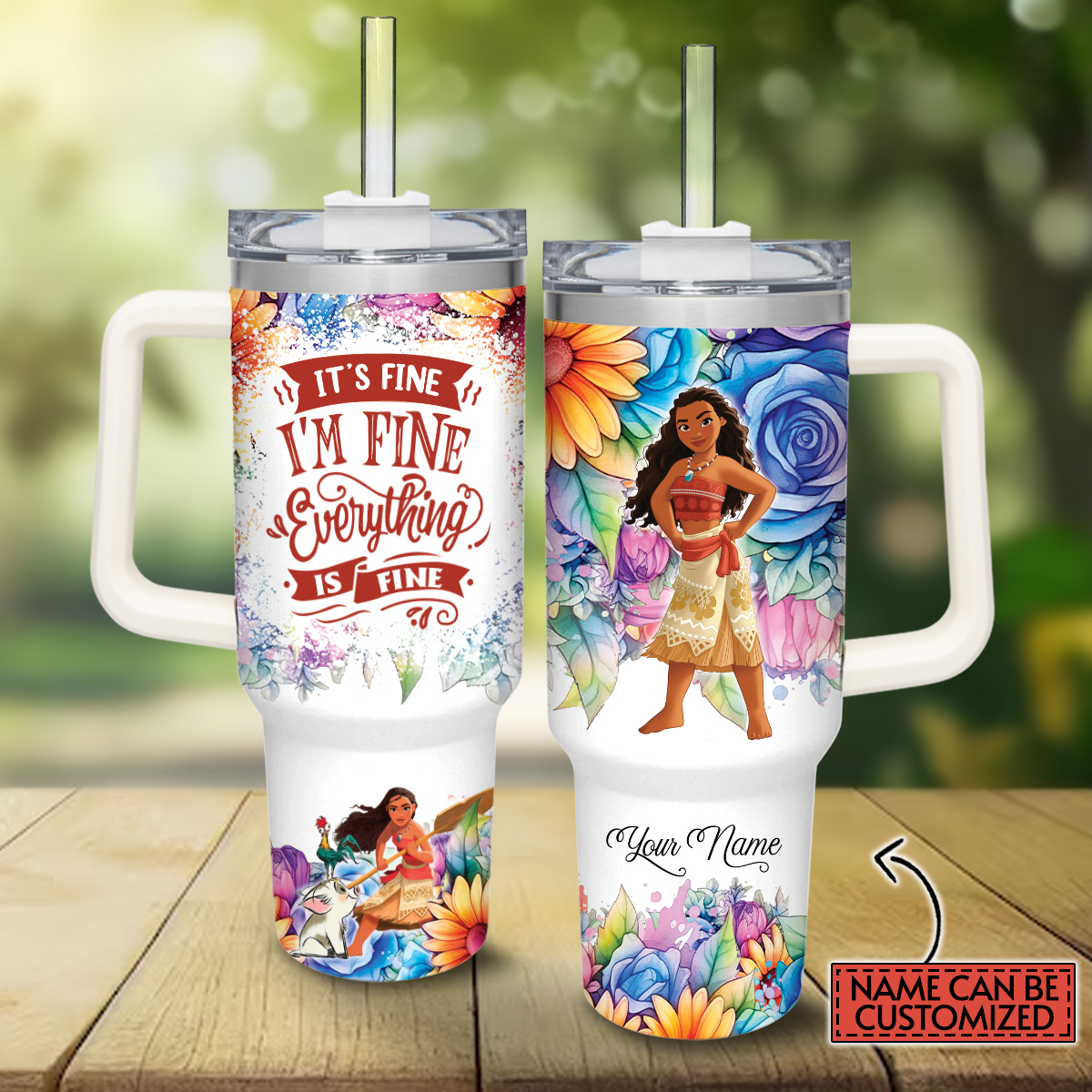 Moana Disney Princess Cartoon Custom Stanley Cup 40 oz 30 oz Tumbler With HandleTVC2301822