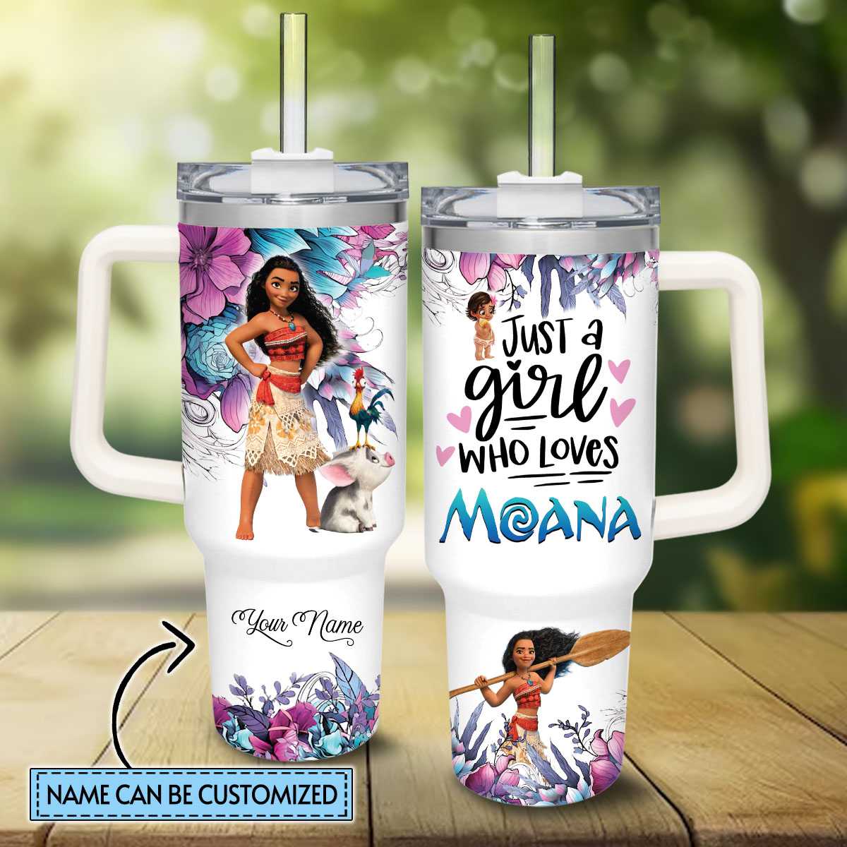 Moana Disney Princess Cartoon Custom Stanley Cup 40 oz 30 oz Tumbler With HandleTVC2301828