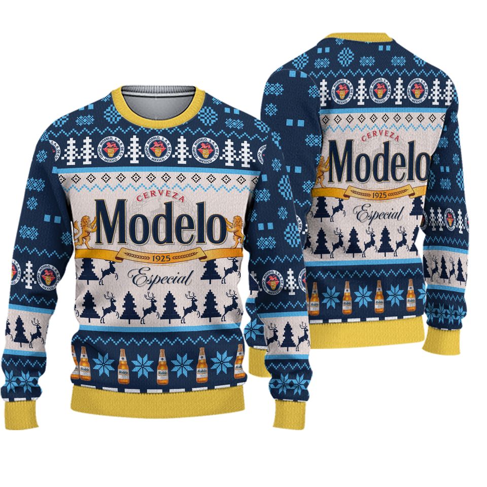Modelo Beer Ugly Christmas Sweater