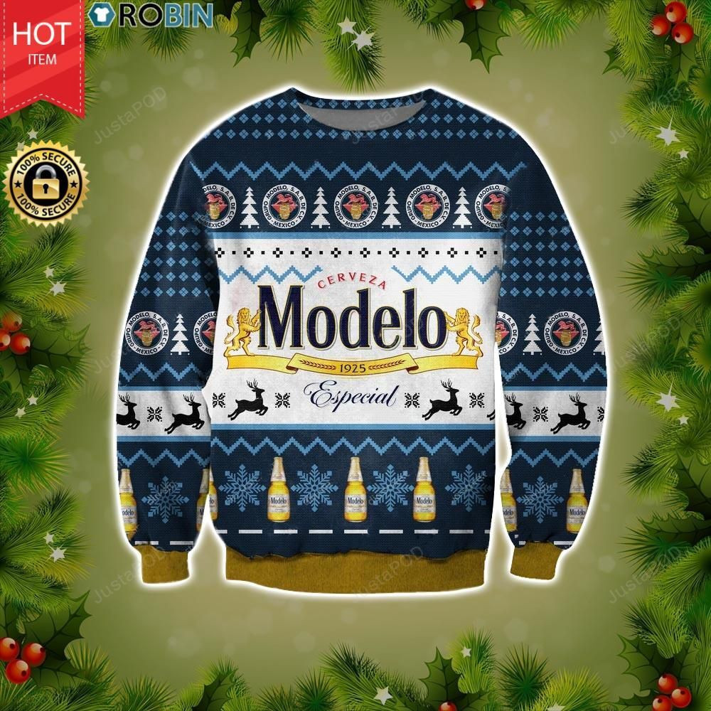 Modelo Especial Beer Ugly Christmas Sweater Adult 3D Funny Matching for family