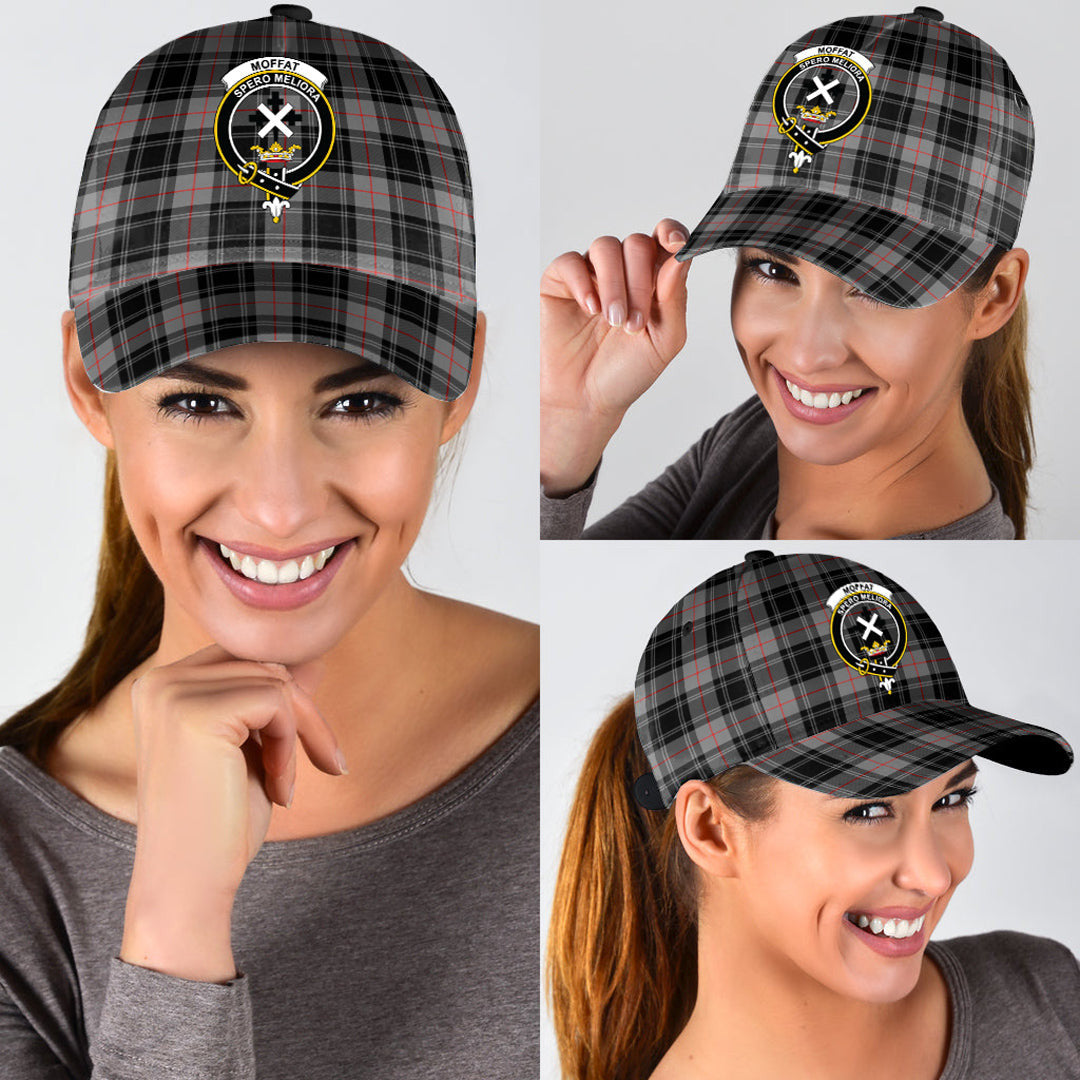Moffat Modern Tartan Baseball Cap, Tartan Plaid Cap with Family Crest K23 Trucker Hats Custom Hats Gifts For Men & Women