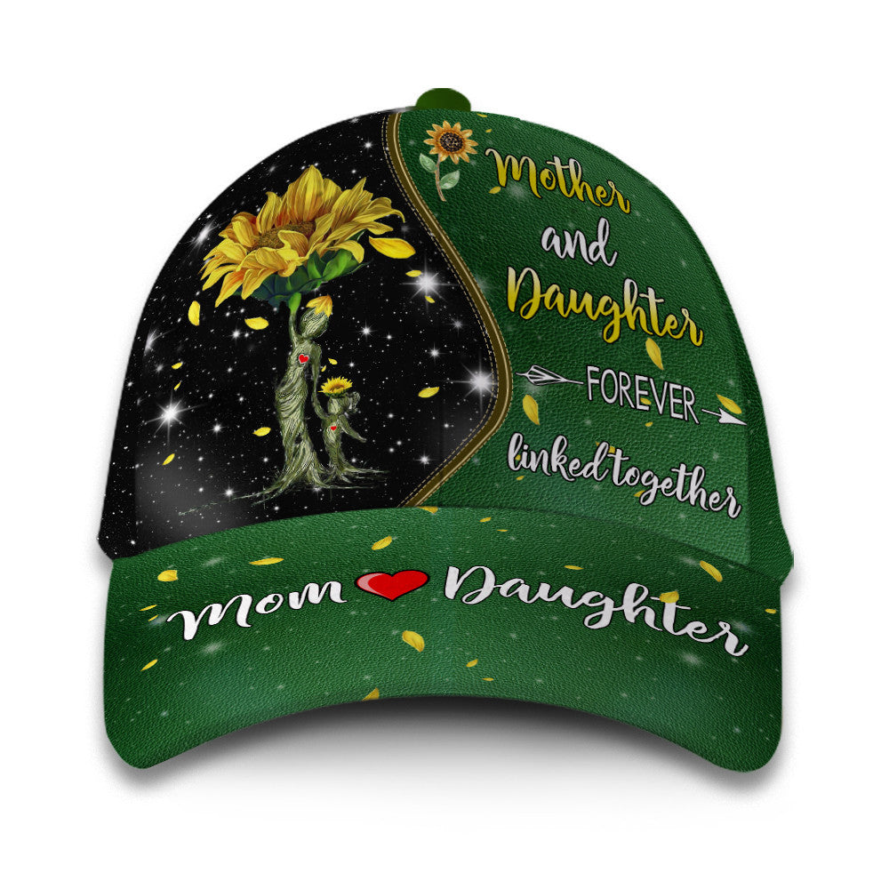 Mom And Daughter Forever Linked Together Customized Hat Classic Cap Trucker Hats Custom Hats Gifts For Men & Women