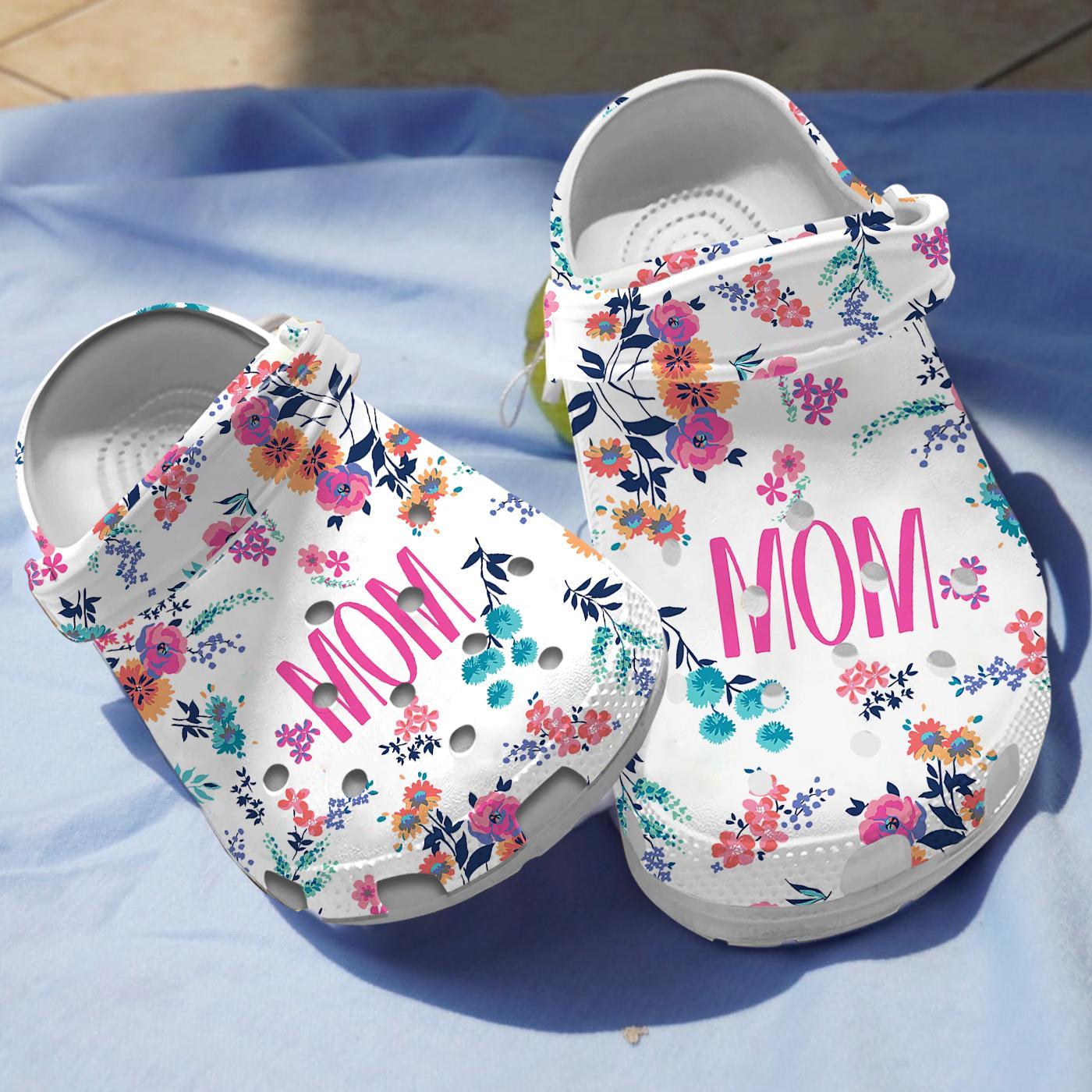 Mom And Flower Crocs Crocband Clogs Shoes Comfortable For Men Women and Kids