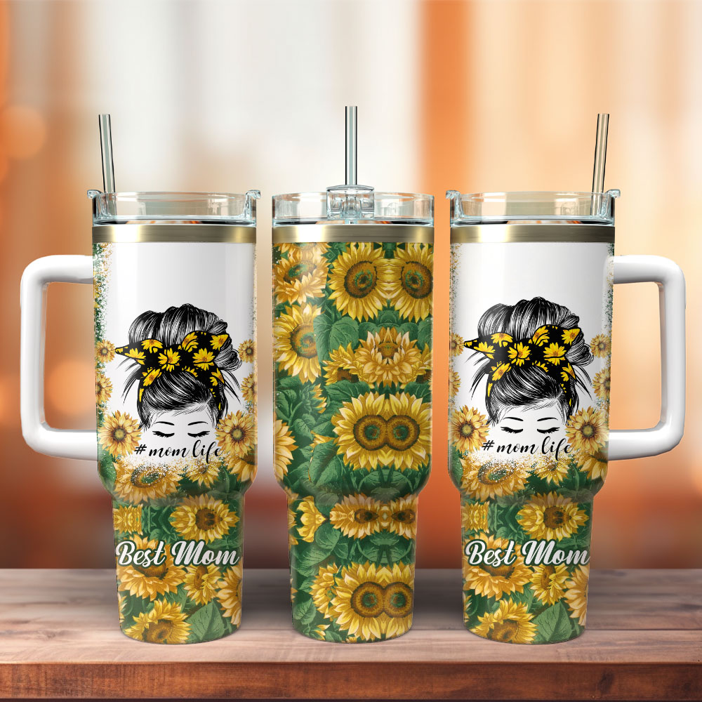 Mom Life Best Mom Ever Sunflower Artwork Custom Stanley Cup 40 oz 30 oz Tumbler With HandleTVC2301238