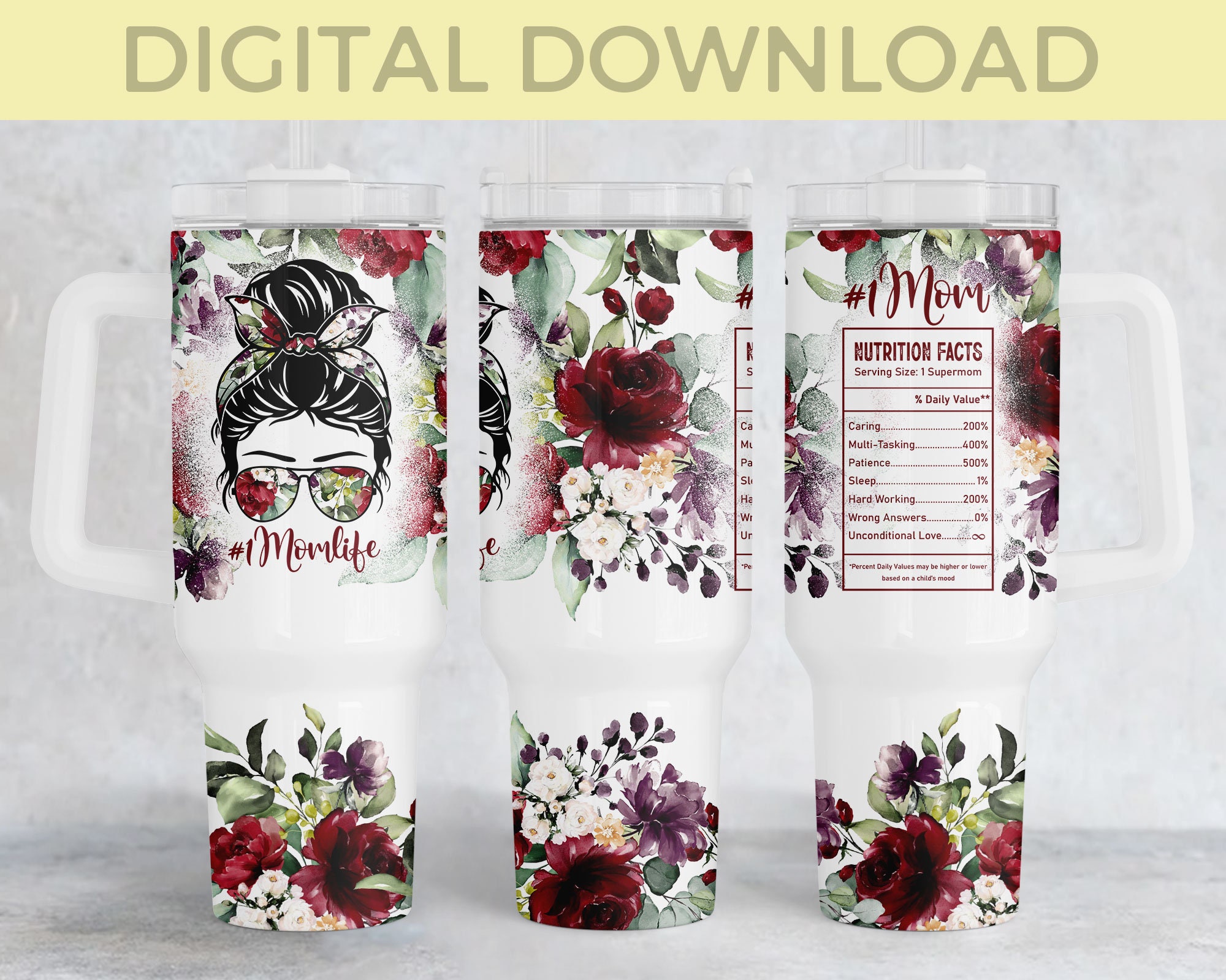 Mom Nutrition Facts Appreciation Custom Stanley Cup 40 oz 30 oz Tumbler With HandleTVC2301958