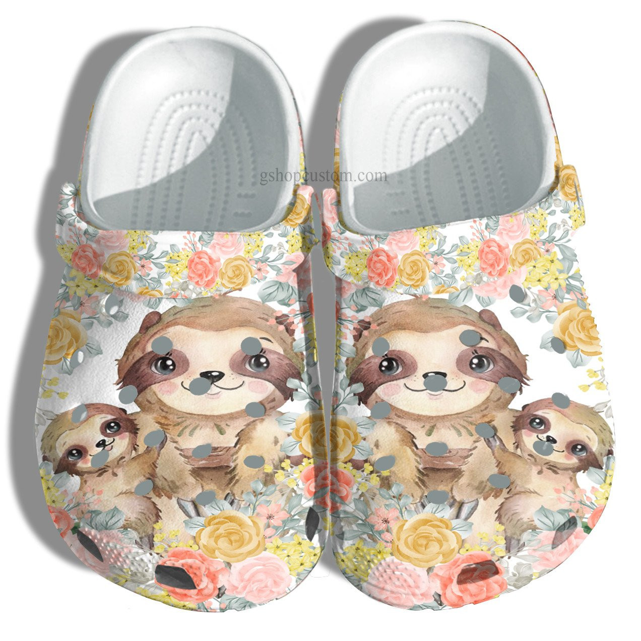 Mom Sloth Baby Flower Shoes - Sloth Grandma Mother Day Shoes Croc Clogs Gift