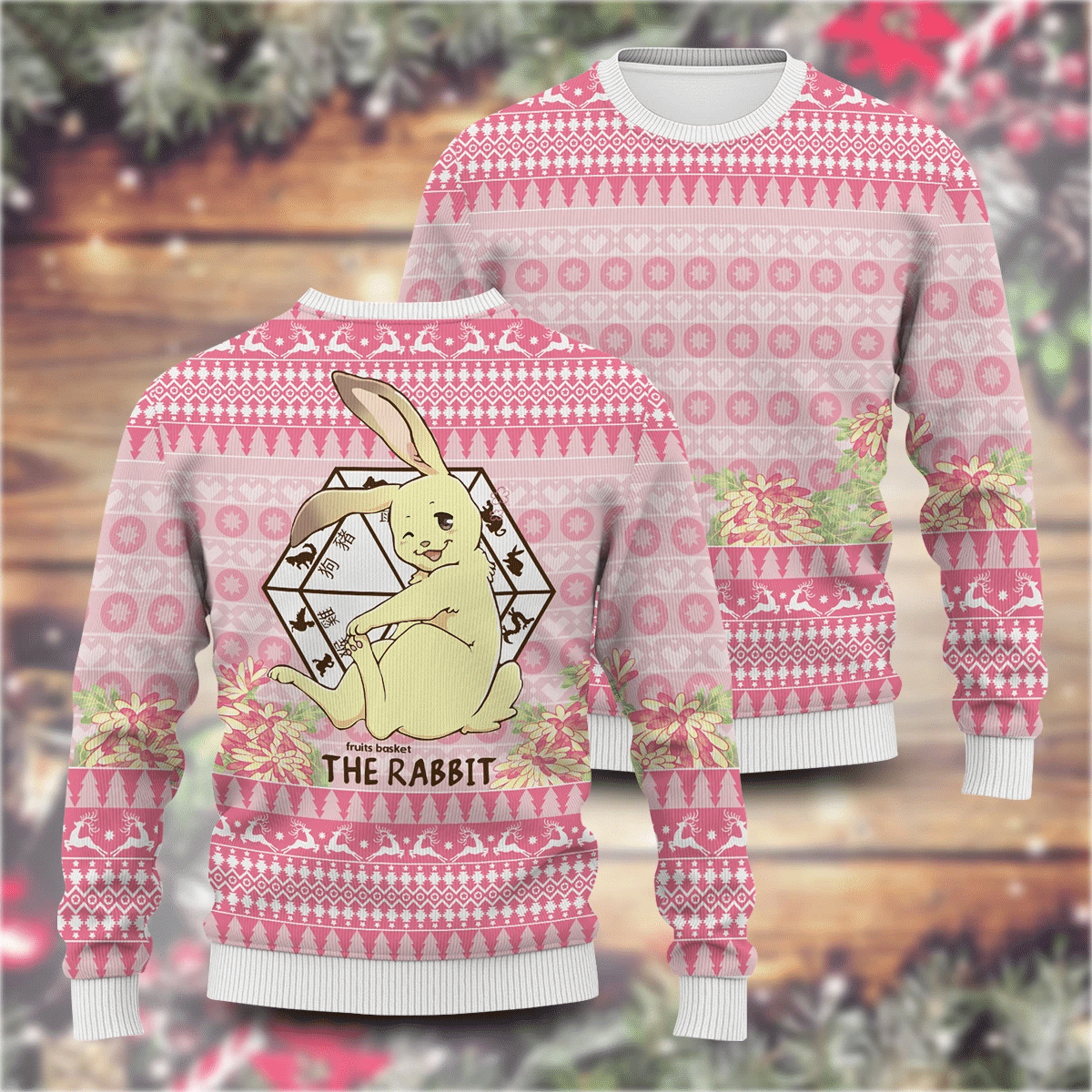 Momiji The Rabbit Ugly Christmas Sweater Adult 3D Funny Matching for family