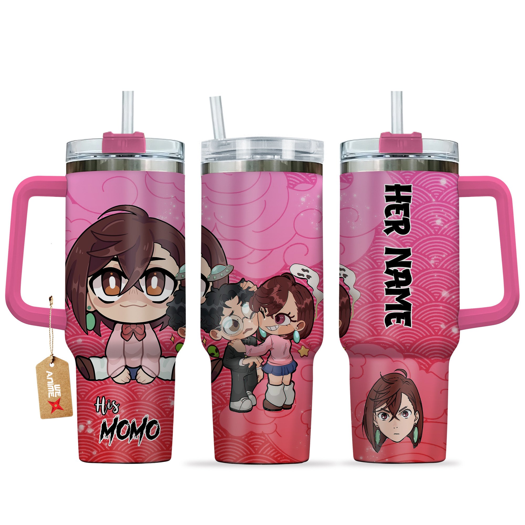 Momo Dandadan Anime Valentine Custom Stanley Cup 40 oz 30 oz Tumbler With HandleTVC2301168