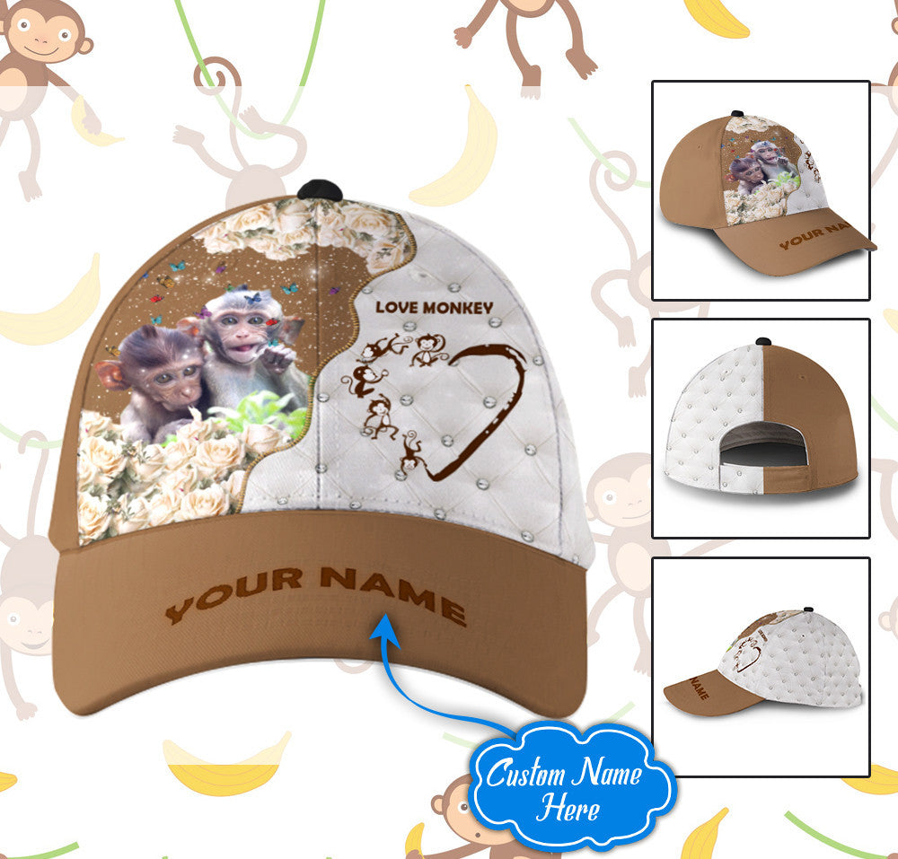 Monkey Customized Hat Classic Cap Trucker Hats Custom Hats Gifts For Men & Women