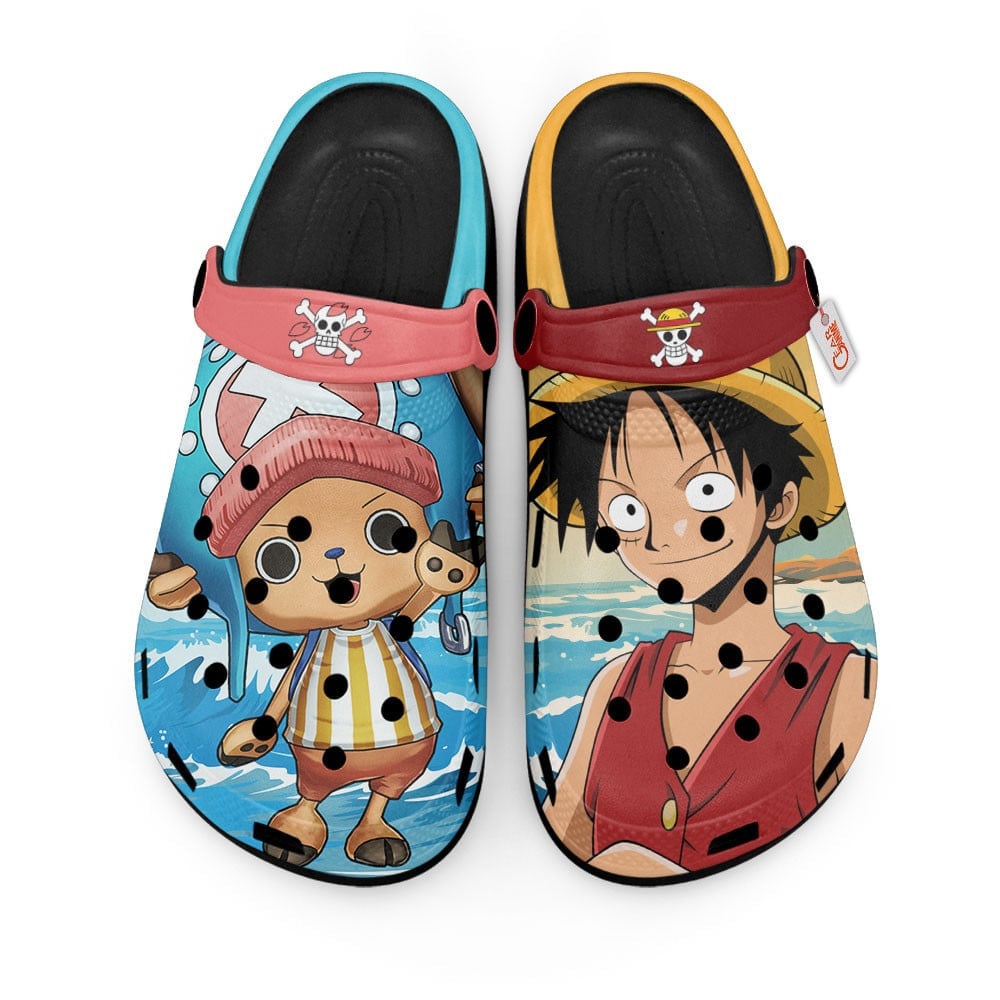 Monkey D. Luffy and Tony Tony Chopper One Piece Anime Crocs Crocband Clogs Shoes Comfortable For Men Women and Kids
