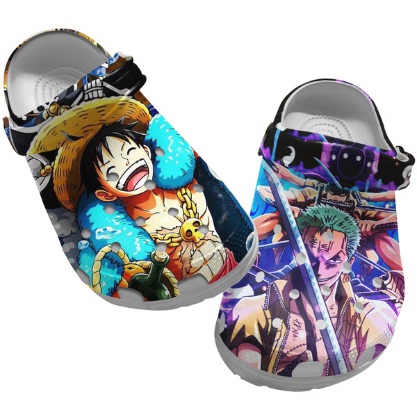 Monkey D. Luffy And Zoronoa One Piece Anime Crocs Crocband Clogs Shoes Comfortable For Men Women and Kids