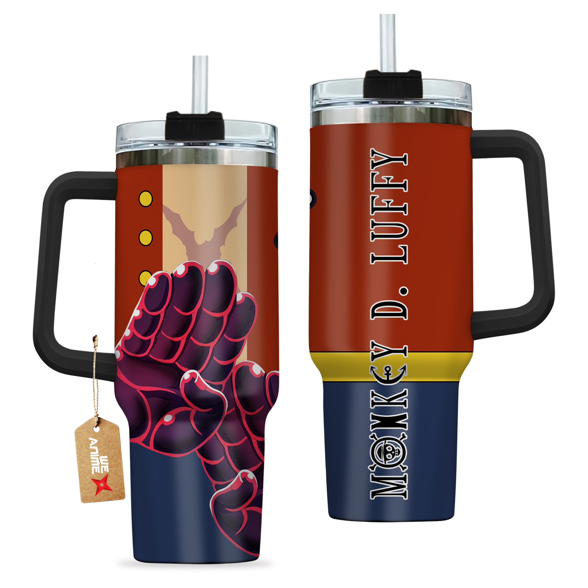 Monkey D. Luffy Gear 4 One Piece Anime Custom Stanley Cup 40 oz 30 oz Tumbler With HandleTVC2301137 - Image 2