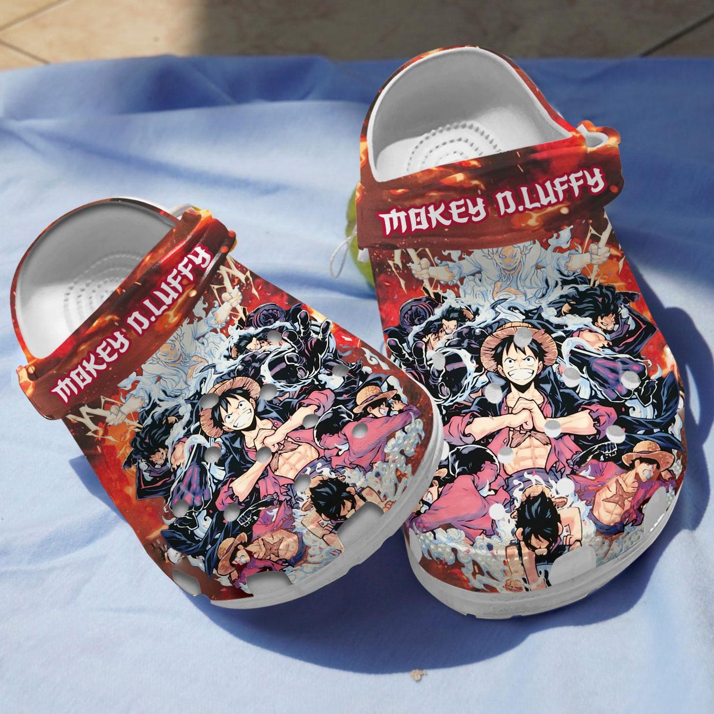 Monkey D. Luffy One Piece Anime Crocs Crocband Clogs Shoes Comfortable For Men Women and Kids