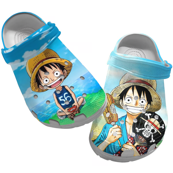 Monkey D. Luffy One Piece Anime Crocs Crocband Clogs Shoes Comfortable For Men Women and Kids
