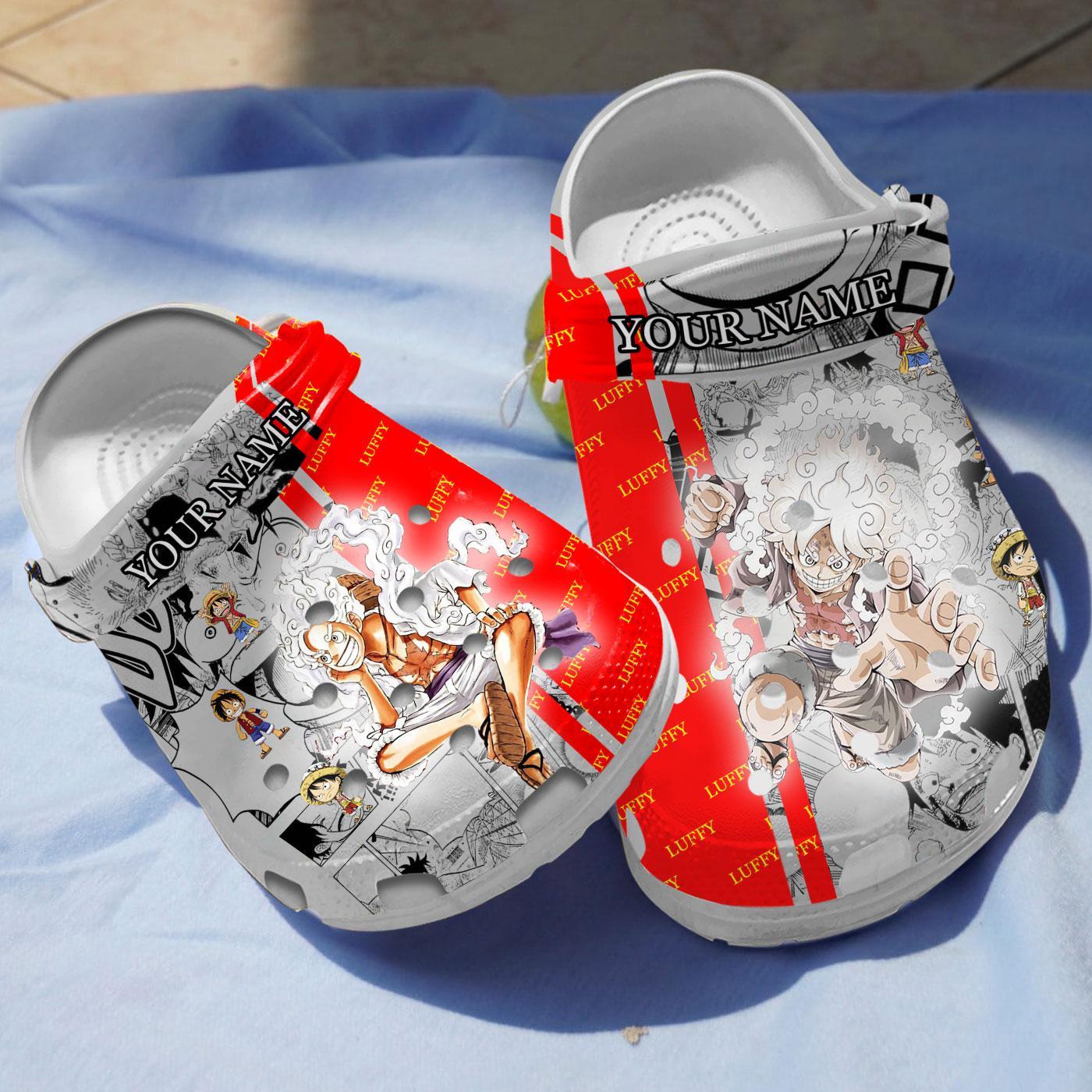 Monkey D. Luffy One Piece Anime Crocs Crocband Clogs Shoes Comfortable For Men Women and Kids