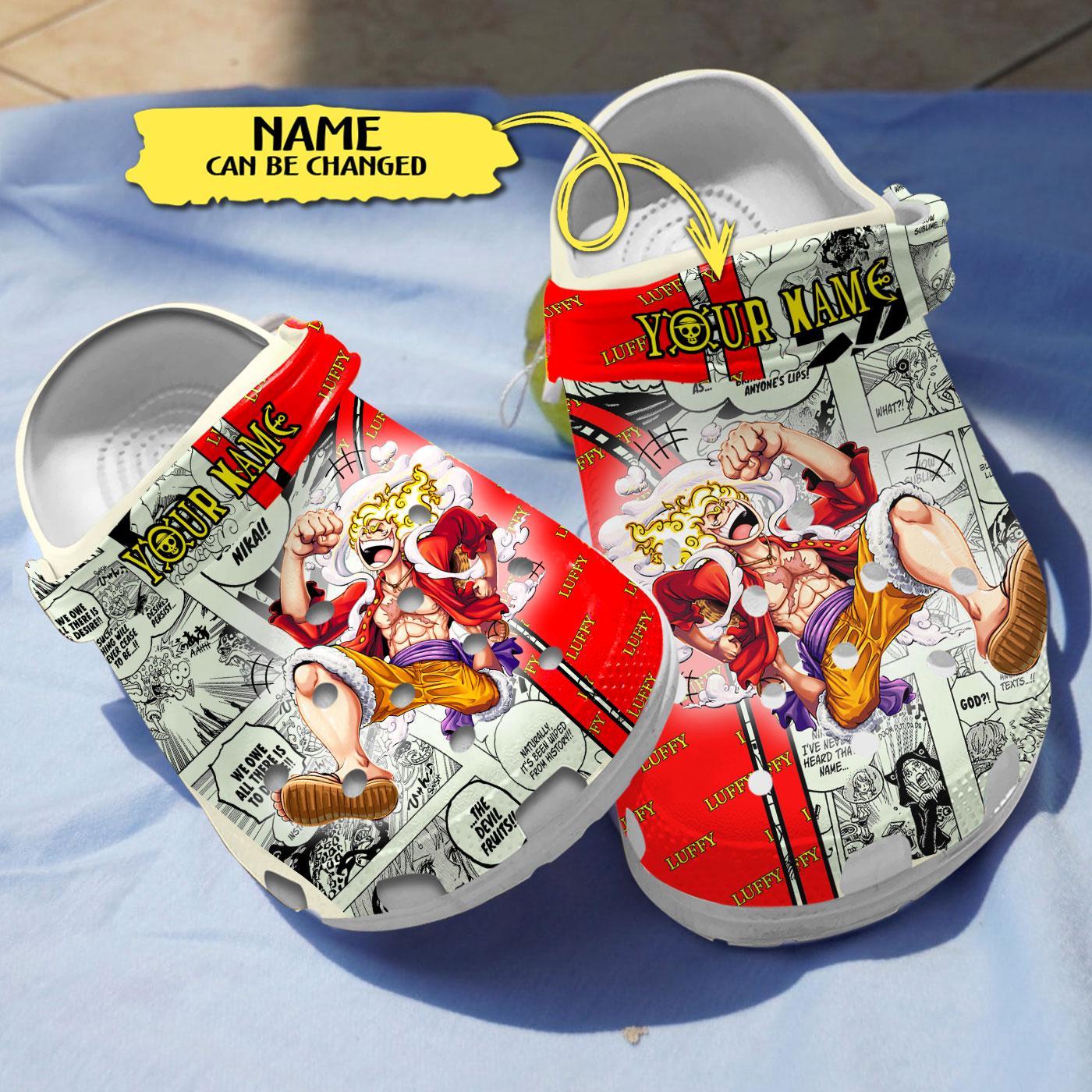 Monkey D. Luffy One Piece Anime Crocs Crocband Clogs Shoes Comfortable For Men Women and Kids