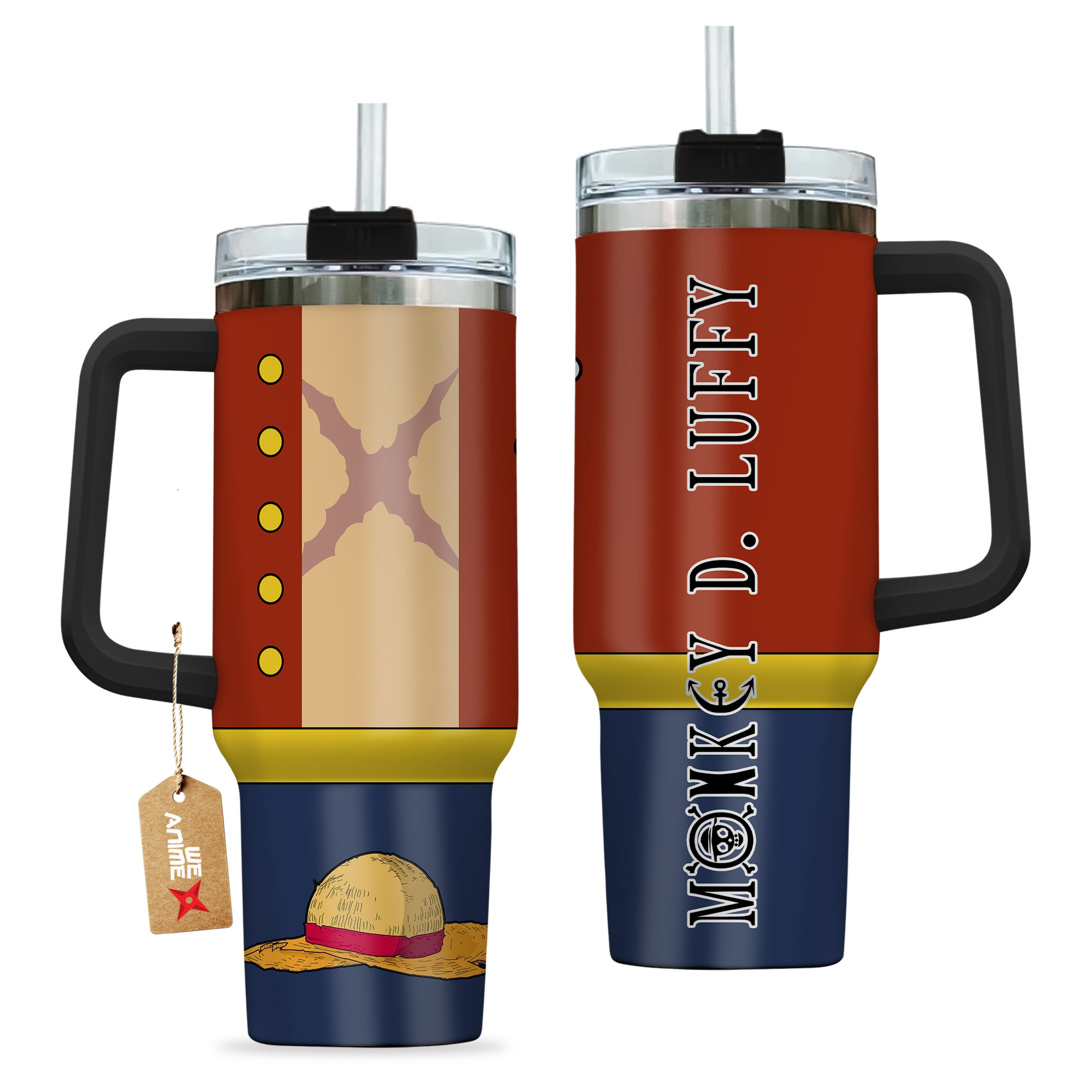 Monkey D. Luffy One Piece Anime Custom Stanley Cup 40 oz 30 oz Tumbler With HandleTVC2301141 - Image 2