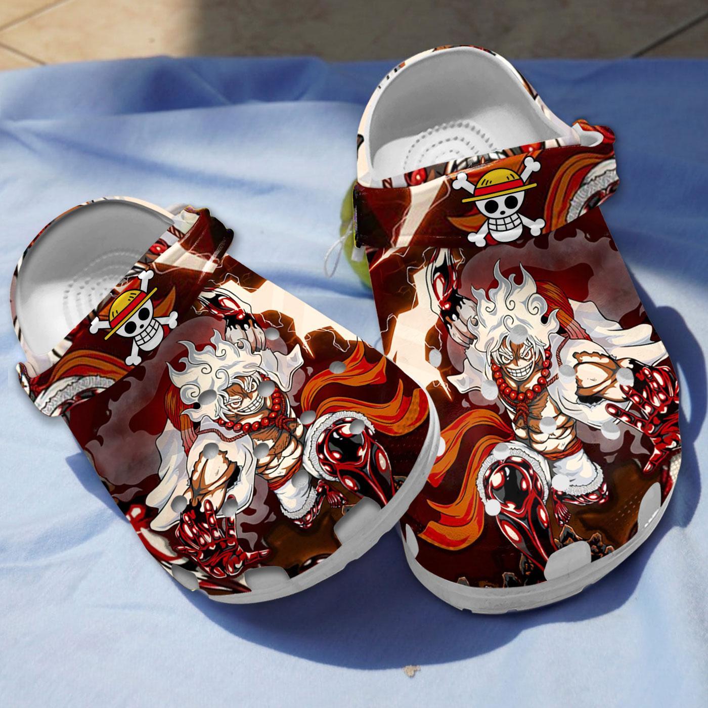 Monkey D. Luffy One Piece Gear 5 Anime Crocs Crocband Clogs Shoes Comfortable For Men Women and Kids