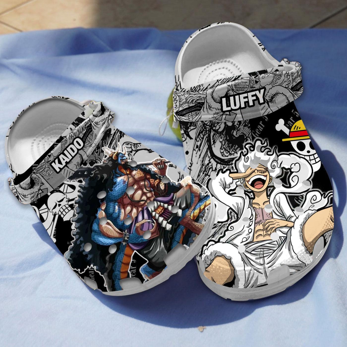 Monkey D. Luffy One Piece Gear 5 Anime Crocs Crocband Clogs Shoes Comfortable For Men Women and Kids