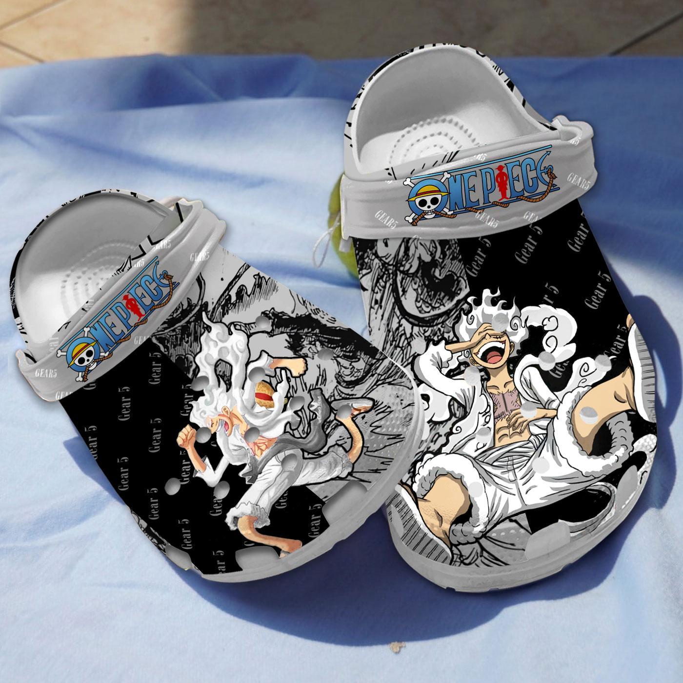 Monkey D. Luffy One Piece Gear 5 Anime Crocs Crocband Clogs Shoes Comfortable For Men Women and Kids