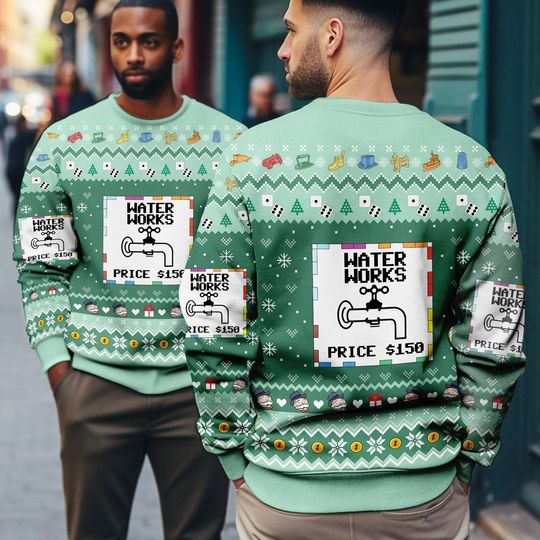Monopoly Game Ugly Christmas Sweater, Monopoly Board Game Christmas Ugly Sweatshirt - Image 14