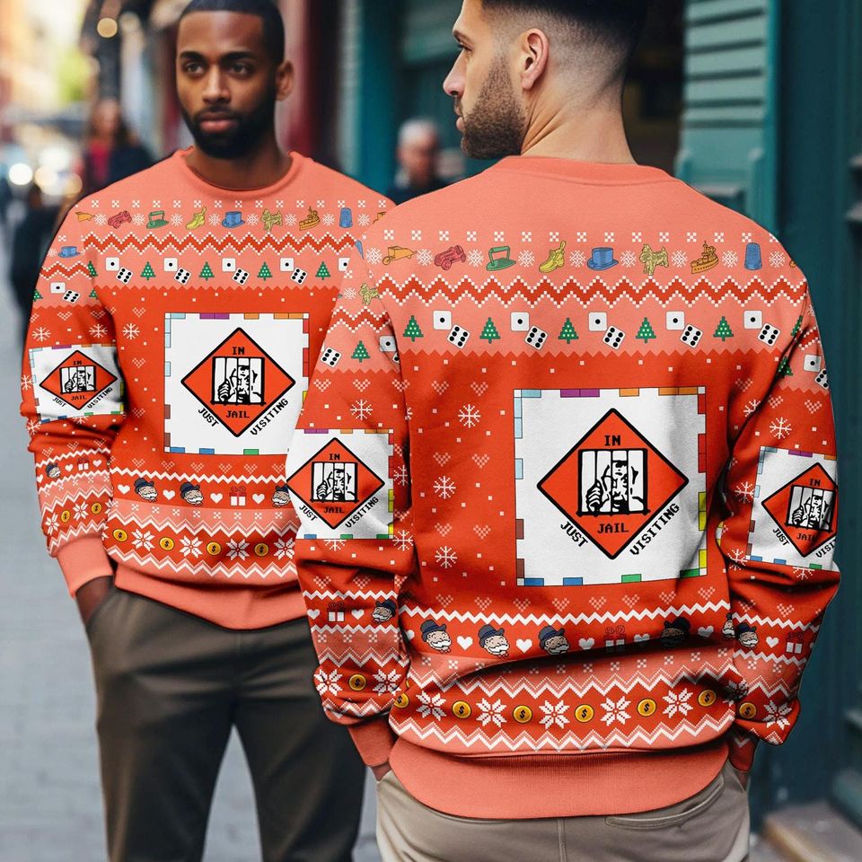 Monopoly Game Ugly Christmas Sweater, Monopoly Board Game Christmas Ugly Sweatshirt, Christmas Matching Game Sweater, Cute Christmas Shirt - Image 6