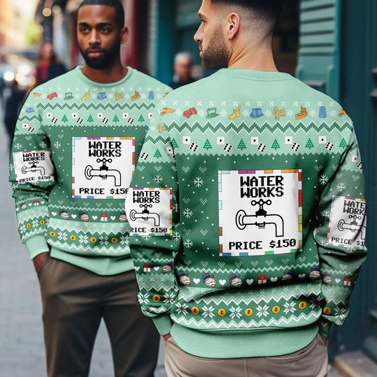 Monopoly Game Ugly Christmas Sweater, Monopoly Board Game Christmas Ugly Sweatshirt, Christmas Matching Game Sweater, Cute Christmas Shirt - Image 15