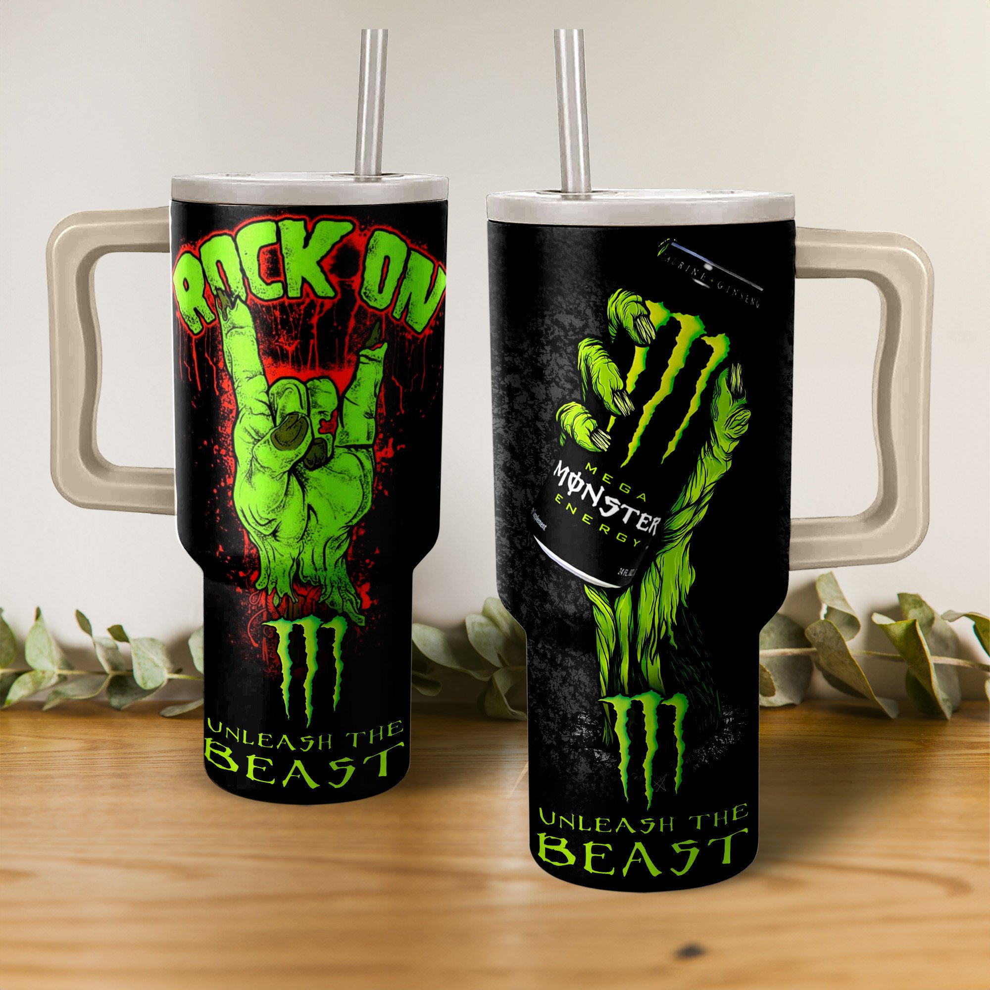 Monster Energy Drinks Custom Stanley Cup 40 oz 30 oz Tumbler With HandleTVC2301275
