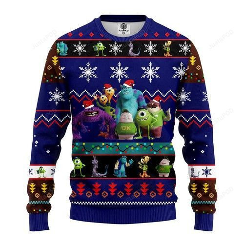 Monsters University Christmas For Disney Lovers Ugly Christmas Sweater Adult 3D Funny Matching for family