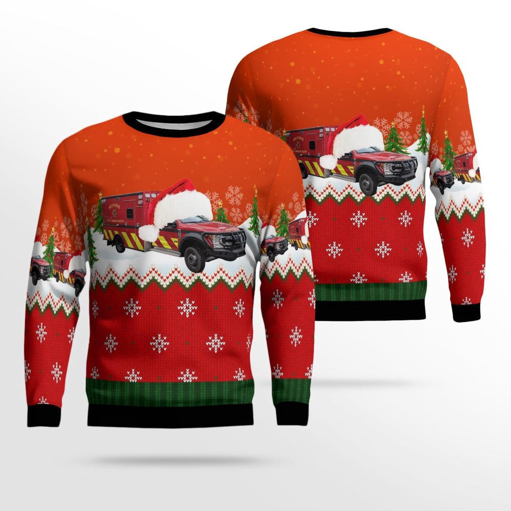 Montana Bigfork Fire Department Christmas AOP Ugly Sweater Christmas Unisex Sweaters Gift For Christmas