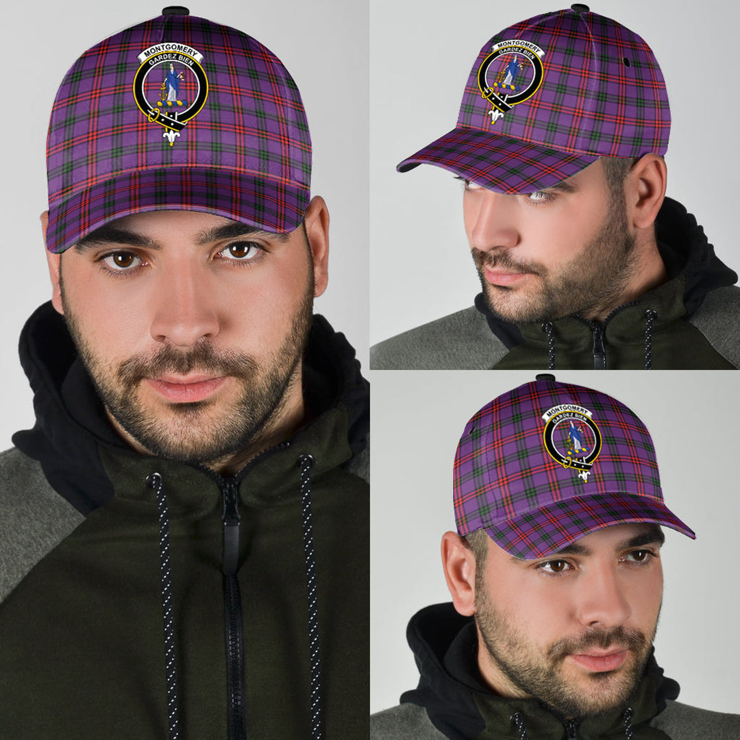 Montgomery Modern Tartan Baseball Cap, Tartan Plaid Cap with Family Crest K23 Trucker Hats Custom Hats Gifts For Men & Women