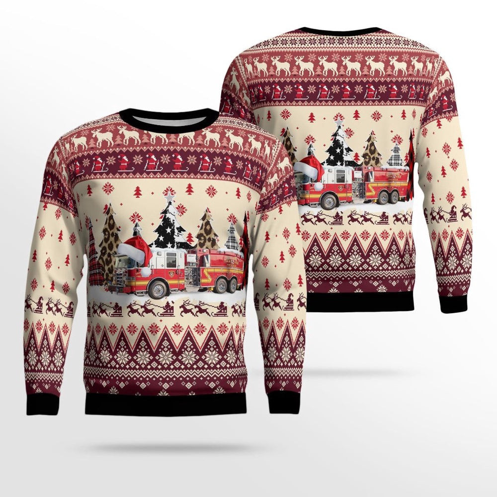 Mooresville North Carolina South Iredell Fire Department AOP Ugly Sweater Christmas Unisex Sweaters Gift For Christmas
