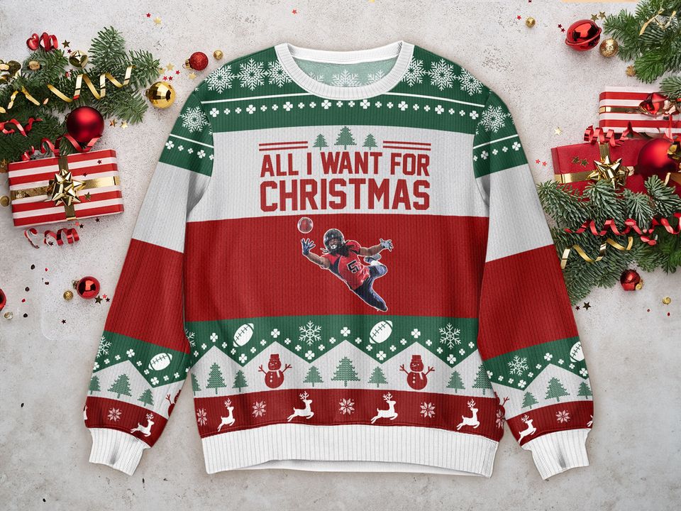 More Time Play Football, Personalized Photo Ugly Sweater, Christmas Football Sweatershirt - Image 2