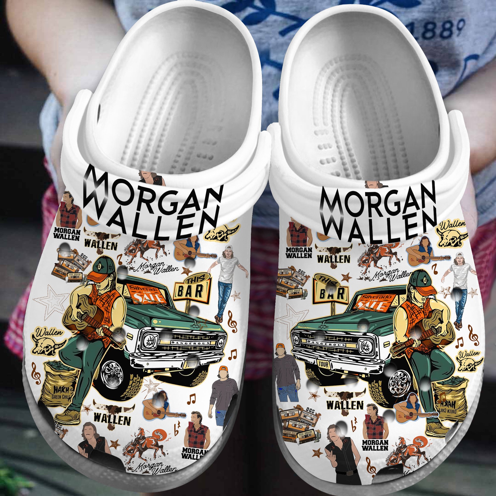 Morgan Wallen Music Crocs Crocband Clogs Shoes Comfortable For Men Women and Kids