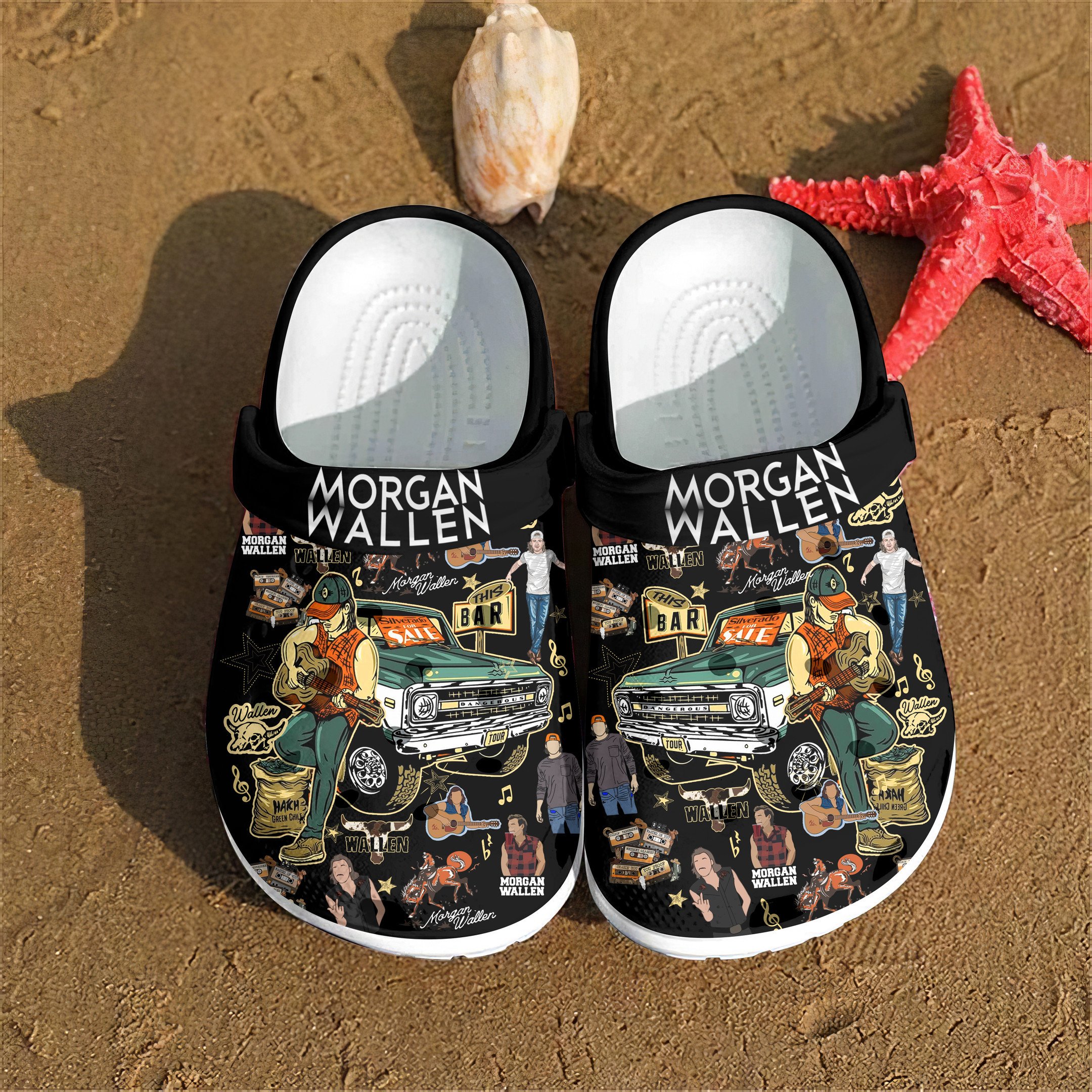 Morgan Wallen Music Crocs Crocband Clogs Shoes Comfortable For Men Women and Kids