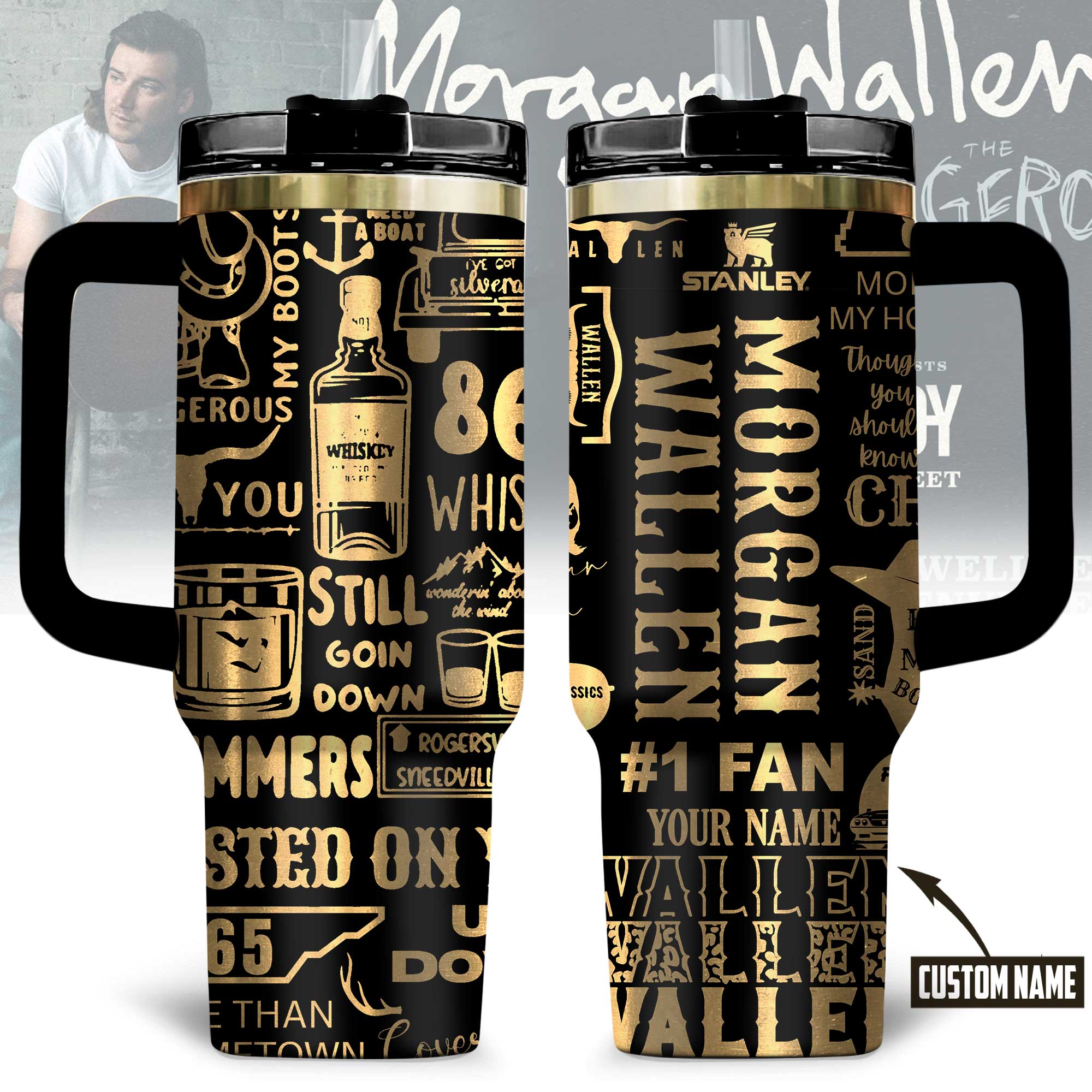 Morgan Wallen Music Custom Stanley Cup 40 oz 30 oz Tumbler With HandleTVC2301169