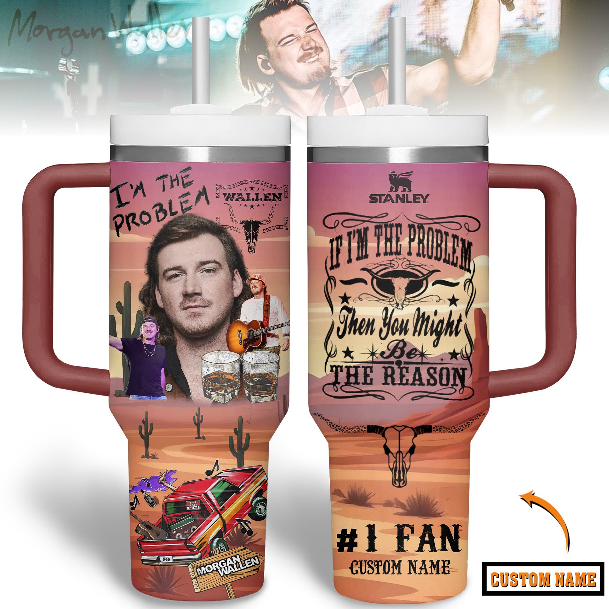 Morgan Wallen Music Custom Stanley Cup 40 oz 30 oz Tumbler With HandleTVC2301243