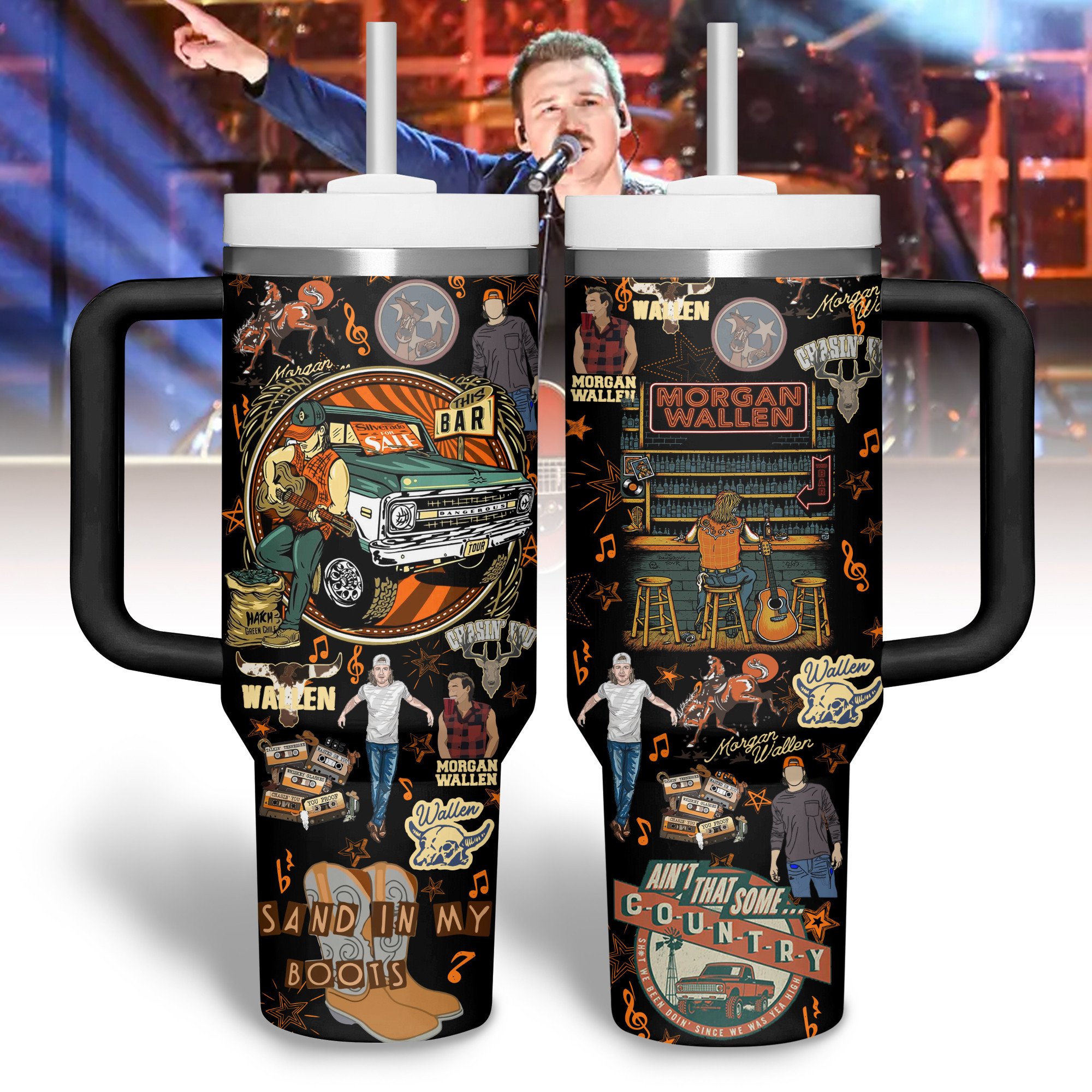 Morgan Wallen Music Custom Stanley Cup 40 oz 30 oz Tumbler With HandleTVC2301316