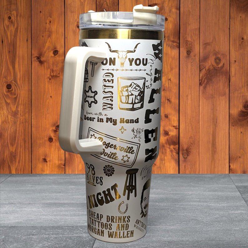 Morgan Wallen Music Custom Stanley Cup 40 oz 30 oz Tumbler With HandleTVC2301773 - Image 2