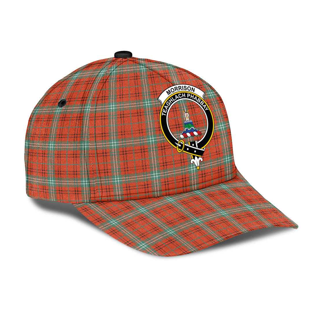 Morrison Red Ancient Tartan Baseball Cap, Tartan Plaid Cap with Family Crest K23 Trucker Hats Custom Hats Gifts For Men & Women