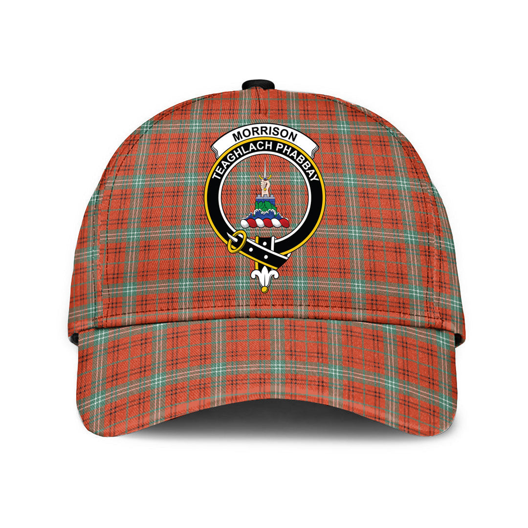 Morrison Red Ancient Tartan Baseball Cap, Tartan Plaid Cap with Family Crest K23 Trucker Hats Custom Hats Gifts For Men & Women