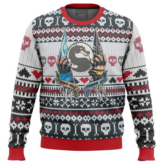 Mortal Kombat Ugly Christmas Sweatshirt | Sub Zero Scorpion Ugly Sweater - Image 5
