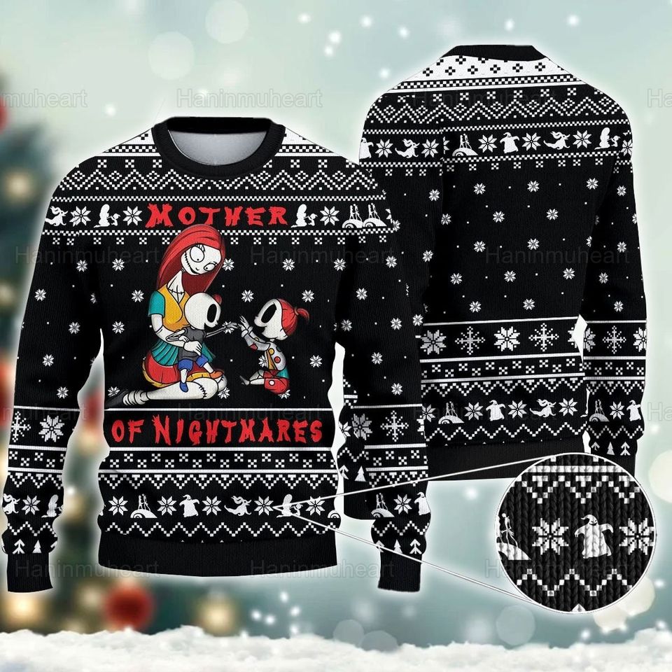 Mother Of Nightmare Ugly Sweater, Nightmare Before Christmas Ugly Sweater, Woman Sweater