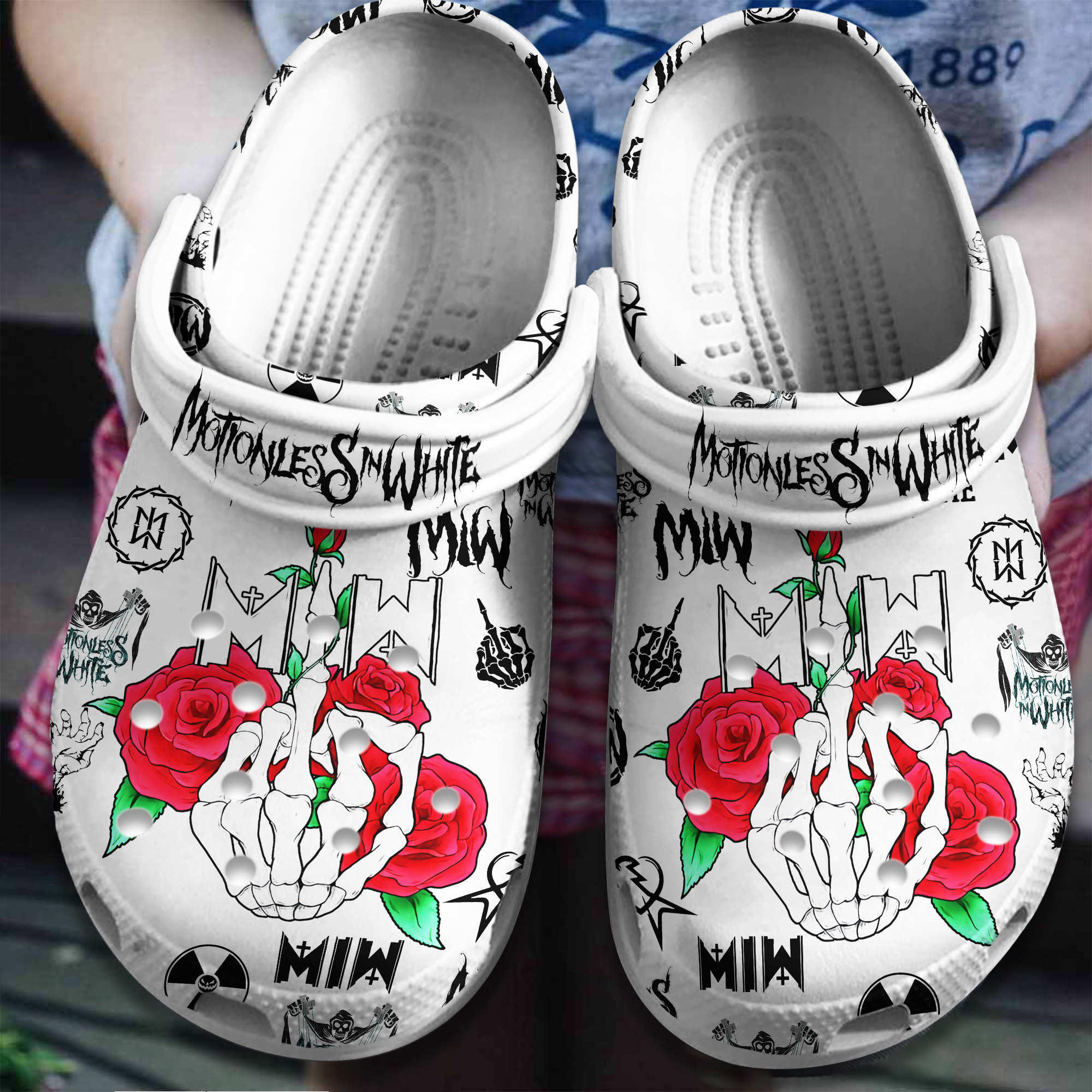 Motionless In White Music Crocs Crocband Clogs Shoes Comfortable For Men Women and Kids