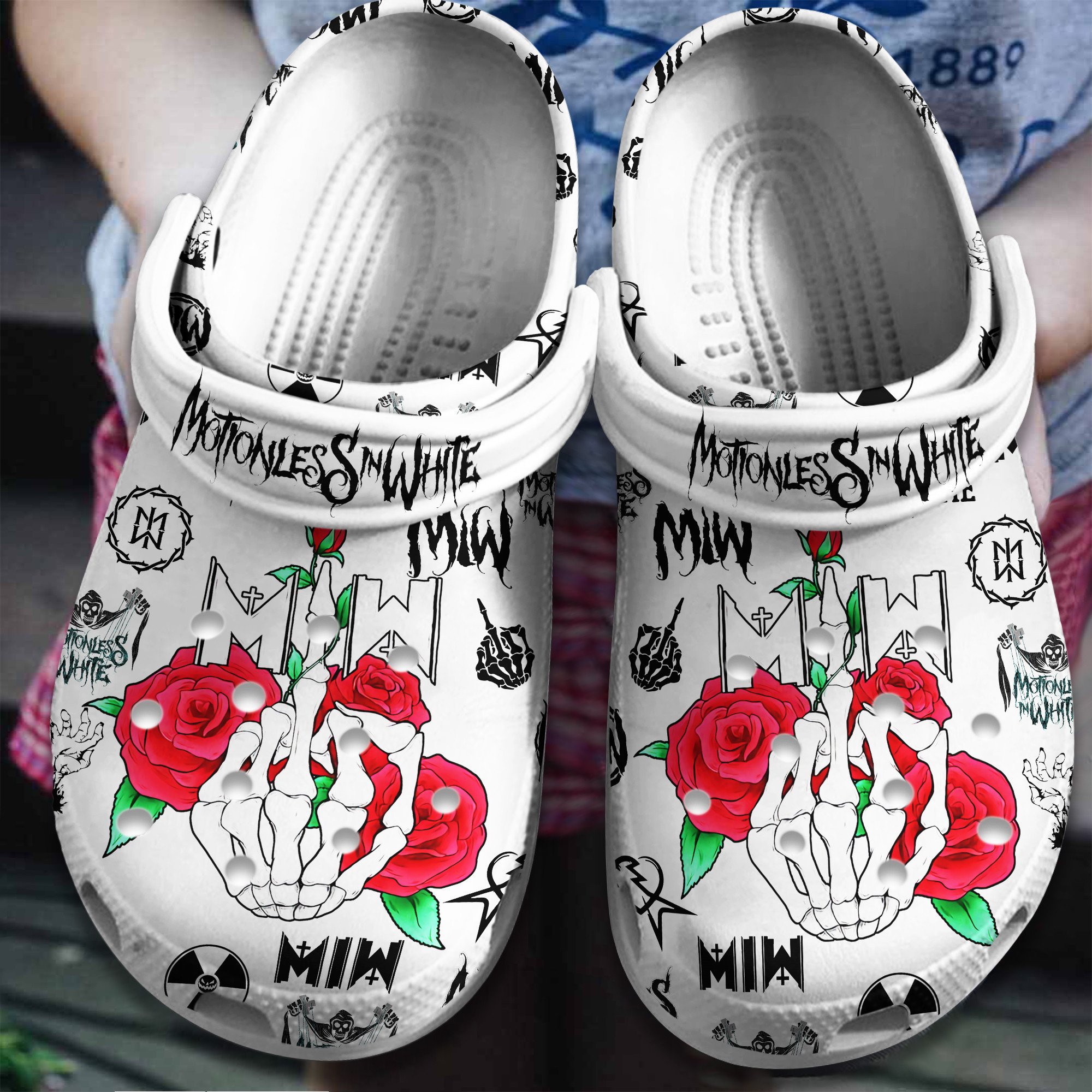 Motionless In White Music Crocs Crocband Clogs Shoes Comfortable For Men Women and Kids