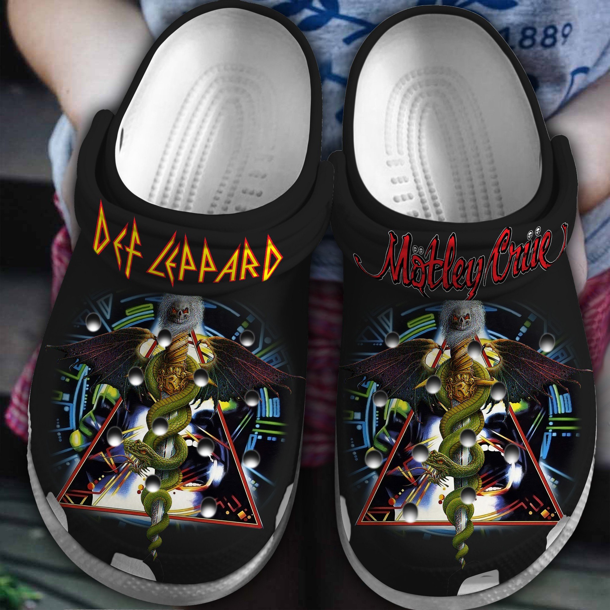 Motley Crue Music Band Crocs Crocband Clogs Shoes Comfortable For Men Women and Kids