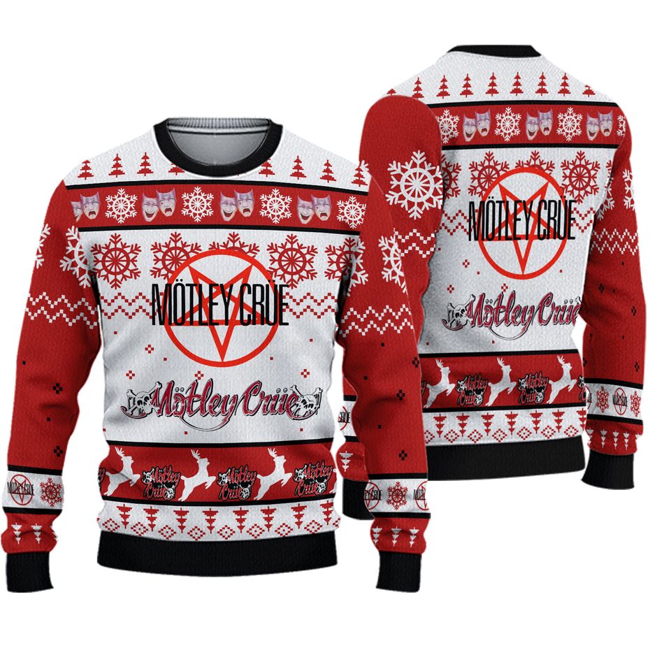 Motley Crue Snow Merry Christmas Gifts For Holiday 3D Sweater
