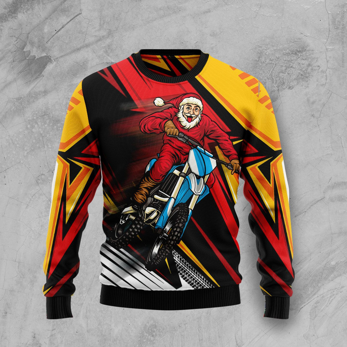 Motocross Ride Dirt Biker Ugly Christmas Sweater Adult 3D Funny Matching for family